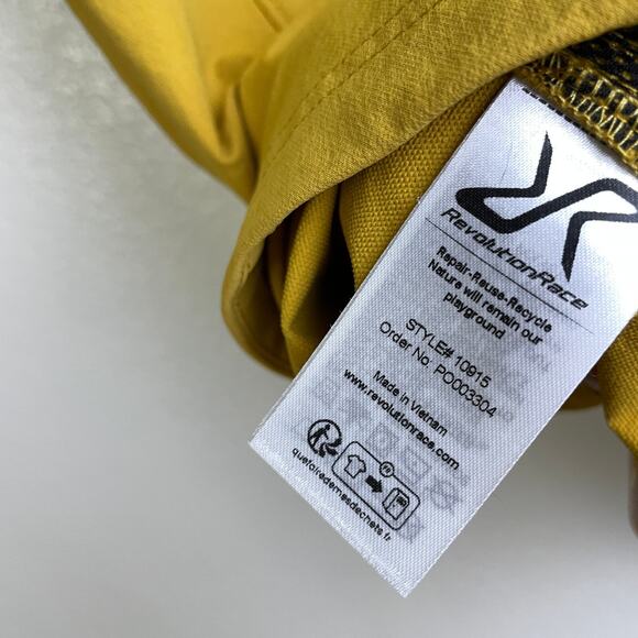Revolution Race Hypershell Jacket Medium Mens Yellow Outdoors Hiking Full Zip - Picture 8 of 9